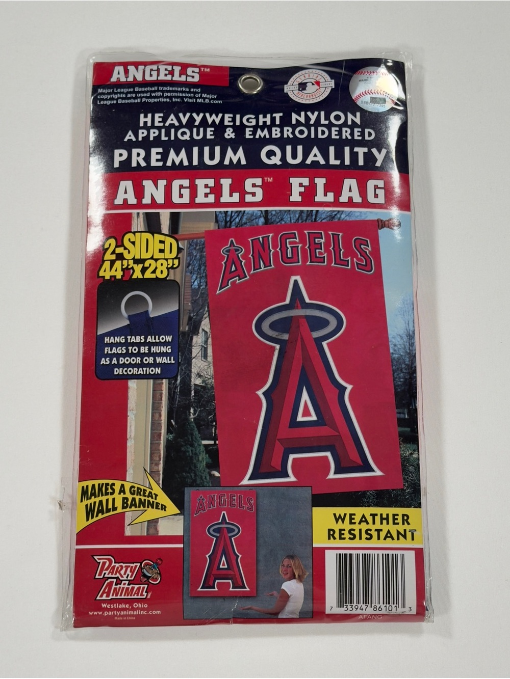 Los Angeles Angels MLB Flag Banner 44x28 2-Sided Applique Genuine Merchandise